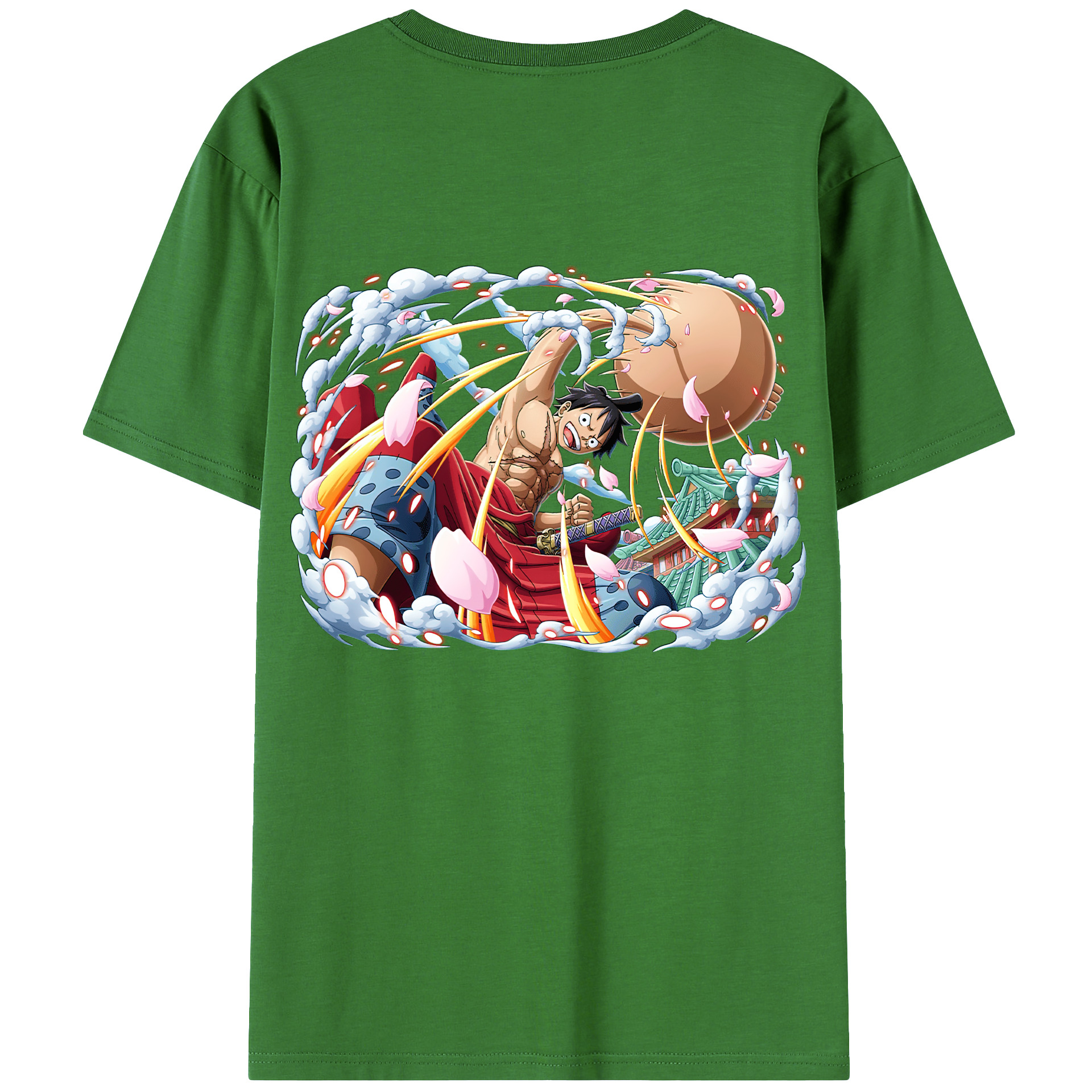 ワンピース モンキー・D・ルフィ ONE PIECE Monkey D. Luffy レディース半袖Tシャツ(バックプリント)